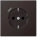 JungSCHUKO-Steckdose mit USB-Ladeger&auml;t Typ C (Dark)