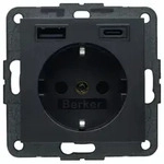 Berker SCHUKO-Steckdosemit USB Typ A und USB Typ C, 20W PD (anthrazit matt)