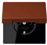 SCHUKO&reg; Steckdose mit Klappdeckel (terre sienne brulee 59)
