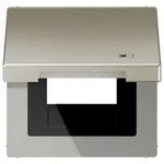 Jung Klappdeckel inkl. Zentralplatte, Symbol Charger, Serie LS (Edelstahl)
