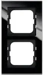 Busch-Axcent Pur Abdeckrahmen 2-fach, schwarzglas
