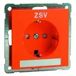 Peha - Steckdose SCHUKO, orange ZSV, Beschriftungsfeld