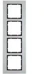 Berker Abdeckrahmen B.7 Alu, 4-fach (Alu/anthrazit)