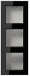 Jung A CUBE Aufputz-Kappe, 3-fach (schwarz-hochgl&auml;nzend)