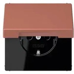 SCHUKO&reg; Steckdose mit Klappdeckel (terre sienne brique)