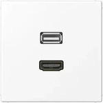 Jung Multimedia-Einsatz HDMI / USB (schneewei&szlig; matt)