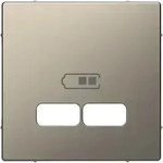 MertenZentralplatte f&uuml;r USB Ladestation-Einsatz, System Design, Nickelmetallic