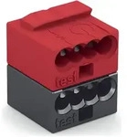 Wago Steckverbinder f&uuml;r EIB-Anwendungen, 2 x 4-fach, dunkelgrau/rot, 50 St.