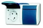 Busch-Jaeger ocean SCHUKO&reg; Steckdose 2-fach - waagerecht (grau/blaugr&uuml;n)