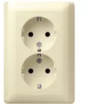 Gira SCHUKO-Doppelsteckdose 16 A 250 V~ mit Vollplatte (cremewei&szlig;, gl&auml;nzend)
