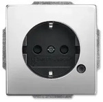 Busch-Jaeger SCHUKO&reg; Steckdosen-Einsatz mit LED-Kontrolllicht (Edelstahl)