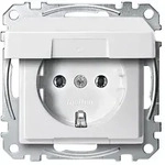 Merten SCHUKO-Steckdose, System M,mit Klappdeckel (polarwei&szlig; matt)