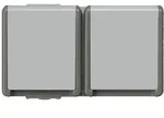 Siemens Delta Fl&auml;che Schuko-Steckdosen Kombination, 2x Schuko waagerecht IP44