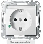 Merten SCHUKO-Steckdose, System M, mit &Uuml;berspannungsschutz und Schriftfeld