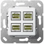 Gira Einsatz Modular Jack RJ45 Cat. 6A 10 GB Ethernet 4fach Schneideklemmtechnik