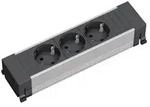 Bachmann Steckdoseneinheit Alu 3-fach (3x Steckdose Strom)