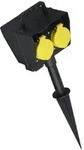 Bachmann Steckdosenspie&szlig;, 2 Schuko-Steckdosen, schwarz, IP44