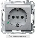Merten SCHUKO-Steckdose, System M, mit &Uuml;berspannungsschutz und Schriftfeld