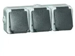 Peha - Steckdose SCHUKO 3fach, grau