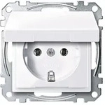 Merten SCHUKO-Steckdose, System M,mit Klappdeckel (aktivwei&szlig; gl&auml;nzend)