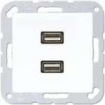 Jung Multimedia-Einsatz 2 x USB (alpinwei&szlig;)