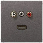Jung Mutimedia-Einsatz Cinch Audio / Miniklinke 3,5 mm / HDMI (Anthrazit)