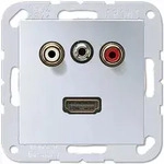 Jung Multimedia-Einsatz Cinch Audio / Miniklinke 3,5 mm / HDMI (aluminium)