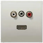 Jung Mutimedia-Einsatz Cinch Audio / Miniklinke 3,5 mm / HDMI (Edelstahl)