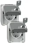 Merten SCHUKO-Steckdose, abschlie&szlig;bar mit 2 gleichen Schlie&szlig;ungen, 2er-Set