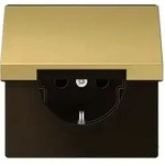 JungSCHUKO-Steckdose mit Klappdeckel (Messing Classic)