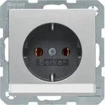 Berker SCHUKO-Steckdose mit Beschriftungsfeld (alu, samt)