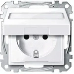 Merten SCHUKO-Steckdose, System M,mit Klappdeckel und Schriftfeld (aktivwei&szlig;