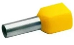 Zwillingsaderendh&uuml;lsen isoliert, 2 x6,0mm2 / 14mm, gelb, 100 St&uuml;ck