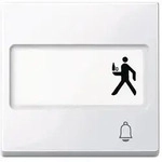 Merten Wippe mit Schriftfeld und Kennzeichnung Klingel, System M (aktivwei&szlig;