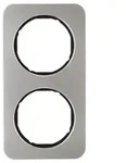 Abdeckrahmen R.1, 2-fach (edelstahl / schwarz)