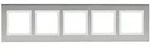 Berker Abdeckrahmen B.7 Edelstahl, 5-fach Waagerecht (Edelstahl/polarwei&szlig;)