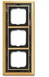 Busch-Jaeger Abdeckrahmen Busch-dynasty&reg;, 3-fach (Messing poliert, Dekor, anthrazit)