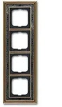 Busch-Jaeger Abdeckrahmen Busch-dynasty&reg;, 4-fach (Messing antik, Dekor, anthrazit)