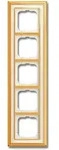 Busch-Jaeger Abdeckrahmen Busch-dynasty&reg;, 5-fach (Messing poliert, elfenbeinwei&szlig;)