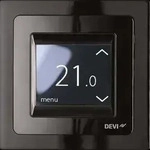 DEVI UP-Uhrenthermostat DEVIreg Touch 16A, 230V mit Einfachrahmen, schwarz