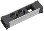 Bachmann Steckdoseneinheit Alu 3-fach (1x Custom Module + 2x Steckdose Strom)