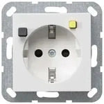 Gira FI-Schutzsteckdose 30 mA mit Shutter (reinwei&szlig;, seidenmatt)