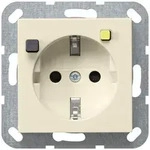 Gira FI-Schutzsteckdose 30 mA mit Shutter (cremewei&szlig;, gl&auml;nzend)