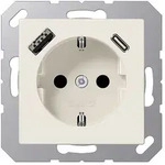 JungSCHUKO-Steckdose mit USB-Ladeger&auml;t Typ C+A (wei&szlig;)