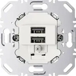 Berker USB Ladesteckdose 230 V, 2fach, 3.0A, eckiger Tragring, polarwei&szlig; matt