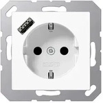 Jung SCHUKO-Steckdose mit USB-Ladeger&auml;t Typ A (alpinwei&szlig;)