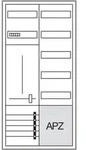 Hager Komplettschrank ZB322P15, 1 Z&auml;hlerfeld, 1 Verteilerfeld, APZ