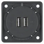 Integrow FLOW USB Ladesteckdose 230V (anthrazit, matt)