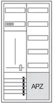 Hager Komplettschrank ZB322A15, 1 Z&auml;hlerfeld, 1 Verteilerfeld, APZ