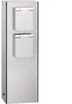 LCD Steckdosens&auml;ule, 2 Schuko-Steckdosen, Edelstahl, IP44